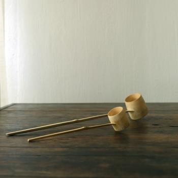 茶道竹水勺子用具日式長柄
