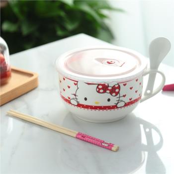 hello Kitty陶瓷卡通真空泡麵杯