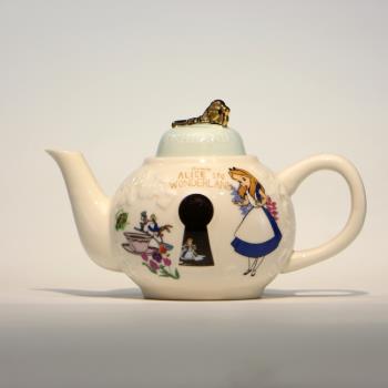 現貨愛麗絲卡通兔子杯蓋茶壺