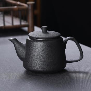 黑陶墨染功夫茶壺陶瓷純色泡茶器大容量家用泡茶器茶具中式單水壺