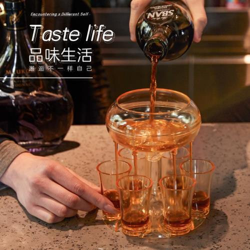 透明酒具分酒器白酒啤酒聚會倒酒神器調酒套裝白酒分酒器六杯整套