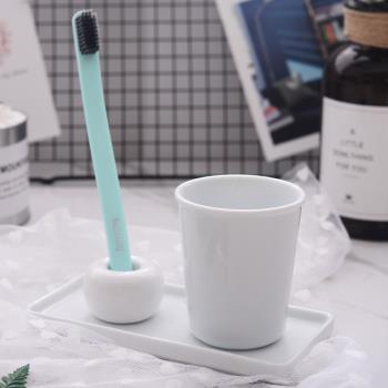 日式陶瓷漱口刷牙杯子簡約家用牙缸牙膏男女情侶牙刷盒兒童陶瓷杯