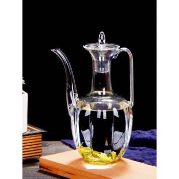 耐熱玻璃茶壺仿宋手執壺綠茶泡茶壺電陶爐燒水壺煮茶器中式小酒壺