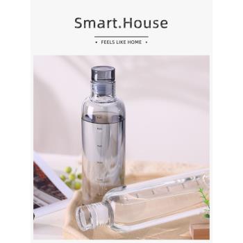 SMART HOUSE耐熱玻璃杯家用簡約時間刻度水杯高顏值便攜隨手杯