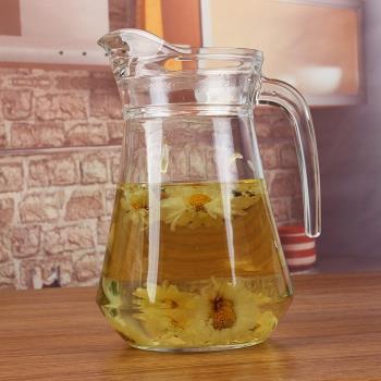 水壺耐高溫玻璃家用加厚帶蓋扎壺創意耐熱玻璃茶壺1.3升涼水壺