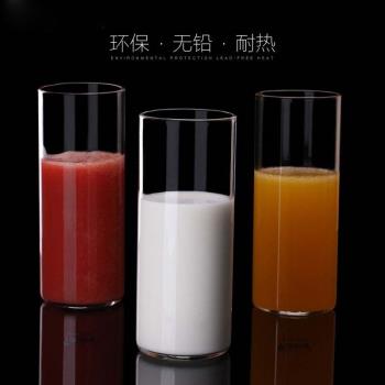 玻璃杯牛奶杯加厚可微波爐耐熱直筒水杯子家用喝水早餐果汁杯1