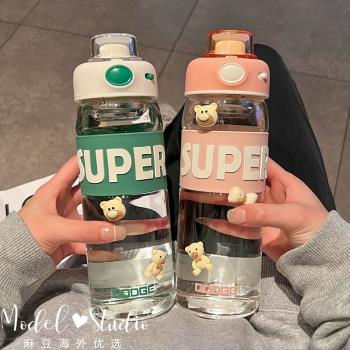 日本大容量玻璃杯子女生網紅耐高溫茶水分離水杯高顏值馬卡龍水瓶