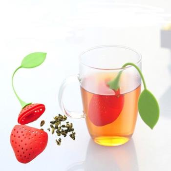 創意矽膠草莓茶葉包泡茶器 茶包茶漏 茶葉過濾器濾茶器茶隔環保