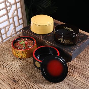 日式鰻魚盒子圓形帶蓋餐盒壽司料理飯盒塑料飯盒便當盒點心盒商用