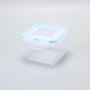 正方形便攜式水果零食保鮮盒透明防漏密封便當盒帶蓋學生餐盒0.4L