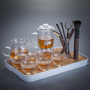 玻璃自動茶具套裝家用茶壺茶水分離懶人沖泡茶器辦公客廳功夫茶杯