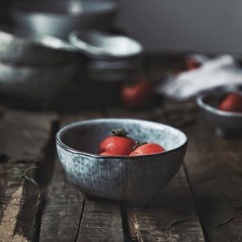 日式微瑕陶瓷復古米飯碗醬碗創意家用麥片酸奶碗早餐碗兒童小湯碗