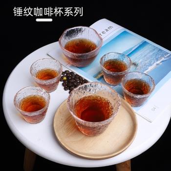 初雪耐熱玻璃咖啡杯小精制日式手沖分享壺手工錘目紋杯品茗公道杯