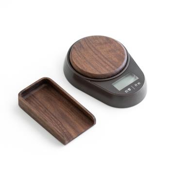 胡桃木茶稱量茶器小型迷你精準廚房家用烘焙稱量器克稱茶葉電子稱
