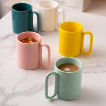 出口北歐圓環陶瓷杯家用創意ins簡約潮流水杯早餐杯咖啡杯馬克杯