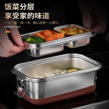 316不銹鋼飯盒戶外日式帶蓋雙層學生餐盒密封保溫便當盒304餐盒子