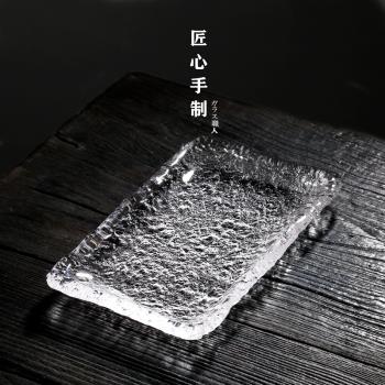 日式風格水晶玻璃水果盤網紅果盤客廳家用創意現代茶幾盤子ins風