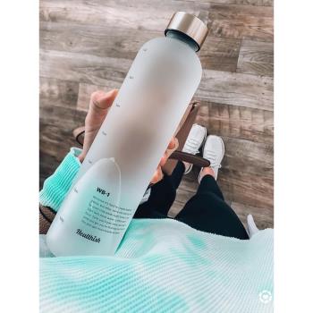 WB-1 Healthish 時間刻度玻璃水杯女士ins杯子高顏值大容量花茶杯