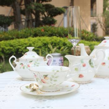 英式骨瓷下午茶茶杯 可愛田園莓果茶具 家用裝飾陶瓷紅茶杯咖啡杯