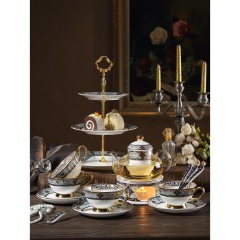 波西米藍歐式骨瓷花茶具套裝創意蠟燭加熱底座玻璃花茶壺花茶杯