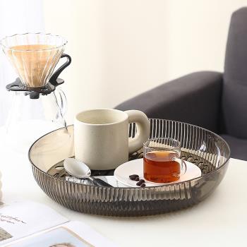 輕奢放茶杯水杯托盤家用茶盤雙層瀝水干泡臺客廳茶幾杯子圓形小型