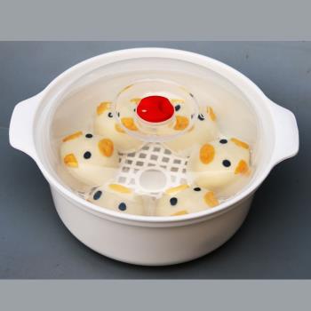微波爐加熱專用圓形雙耳飯盒湯碗泡麵碗家用大號塑膠帶蓋微波爐碗