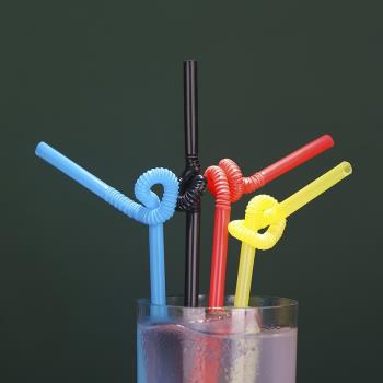酒吧傳奇 一次性吸管DIY藝術吸管彩色造型果汁吸管 彩色藝術吸管