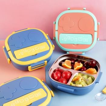 水果盒帶叉304不銹鋼保溫飯盒小學生專用便攜兒童分格便當餐盒
