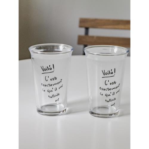 ins高顏值玻璃杯耐熱家用水杯大容量飲料果汁杯早餐杯北歐字母杯