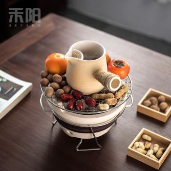禾陽圍爐煮茶家用室內全套烤茶套裝罐罐茶碳爐煮茶壺急須壺小茶壺