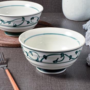 日式大號拉面碗陶瓷碗小米粥碗面條碗牛肉湯面碗創意手繪泡面腕