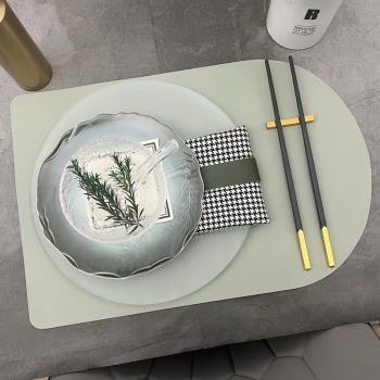 北歐樣板間西餐盤軟裝擺臺套裝綠色展廳樣品餐具創意餐桌擺盤裝飾