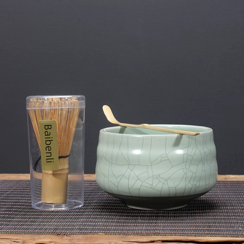 抹茶碗日式汝窯天青陶瓷茶具套裝茶筅竹子抹茶刷百本立宋代點茶道|茶道