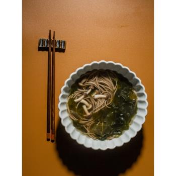 日式釉下彩可愛貓咪面碗7英寸花邊陶瓷湯碗家用網紅個性吃飯餐具