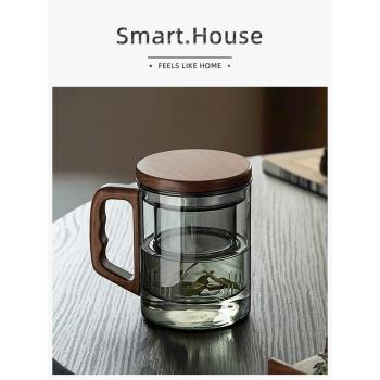 SMART HOUSE杯具家用玻璃分離泡茶杯子日式綠茶茶道杯辦公室簡約