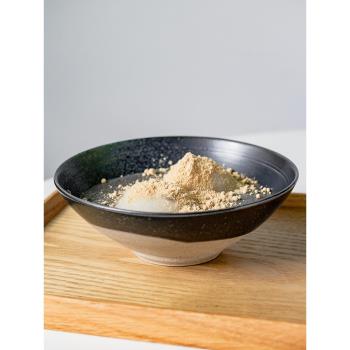 北歐陶土窯變米飯碗創意深藍色蒸扣肉碗圓形菜碗餐廳小眾陶瓷餐具
