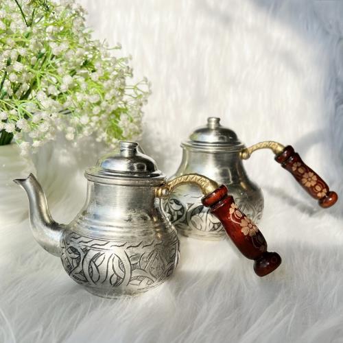 妻子浪漫旅行 土耳其純手工雕花厚重銅子母壺特色煮茶壺水壺泡茶