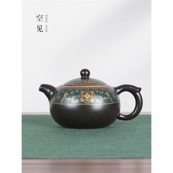 琺瑯彩大號陶瓷中式220ml茶壺