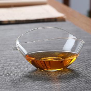 玻璃公杯創意日式公道杯扁舟茶海分茶器加厚高硼硅透明勻杯配件