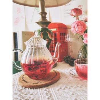 英式古典下午茶 客廳餐桌復古玻璃茶壺可加熱