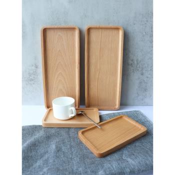 實木茶托杯墊小托盤櫸木茶盤木質水杯托日式辦公桌長方形咖啡托盤