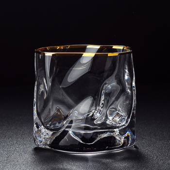 創意威士忌酒杯水晶玻璃洋酒杯子ins風北歐式套裝家用日本啤酒杯