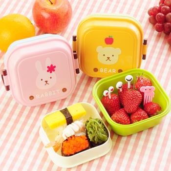 便攜兒童水果盒 迷你便當盒雙層飯盒寶寶點心盒學生餐盒可愛卡通