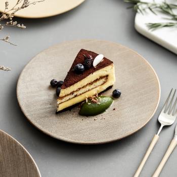 高級餐廳餐盤西餐牛排平盤輕奢陶瓷法式復古蛋糕碟甜品盤子ins風