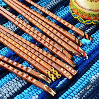 埃蘭迪爾/墨西哥異域風情尖頭筷特諾奇卡實木指甲筷家用天然筷子