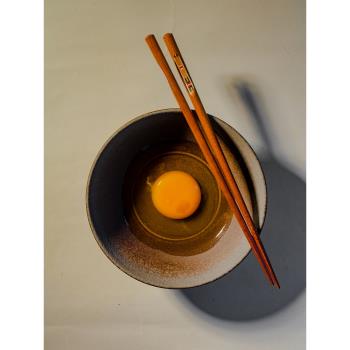 日式復古蒸蛋碗小眾鐵銹釉窯變創意米飯碗冷菜沙拉碗6英寸陶瓷碗