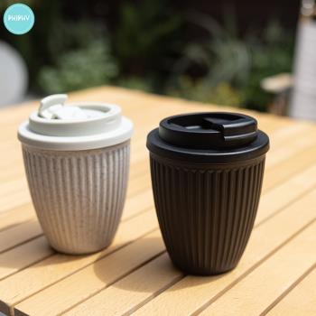 PHIPHY咖啡渣渣杯 雙層便攜隨身手拿杯 卡扣彈蓋咖啡杯 隔熱
