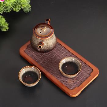 陶瓷窯變單壺中式一壺兩杯小號泡茶壺茶杯便攜式精致旅行茶具茶盤
