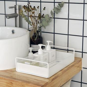 北歐風格置物盤 洗手間臺面收納盤 ins風鐵藝托盤 衛生間收納架