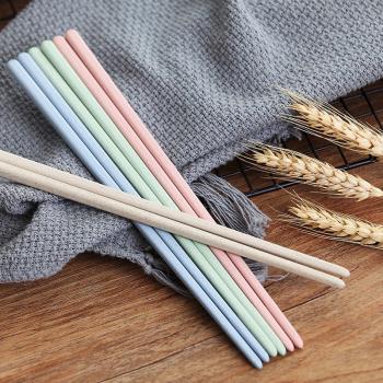 【4-20雙裝 】小麥秸稈筷子防滑防霉 家庭裝日式家用餐廳創意環保